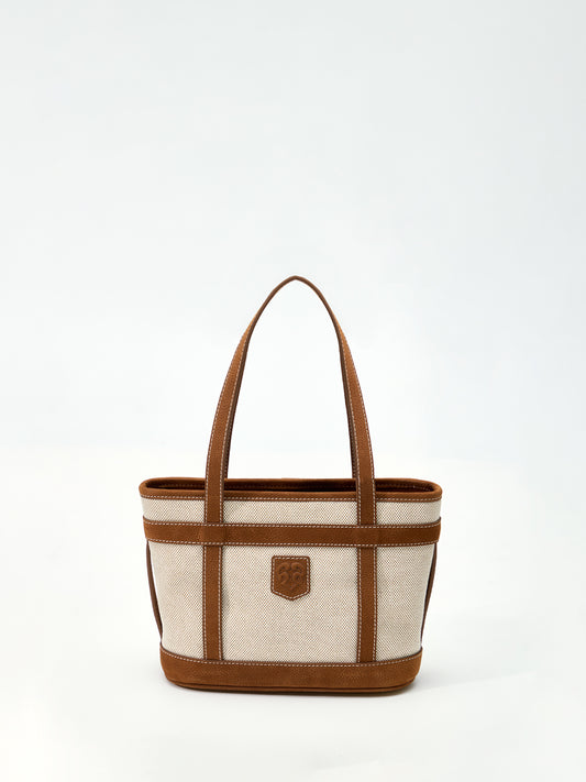 Beersister Small Leather-Paneled Canvas Tote Bag