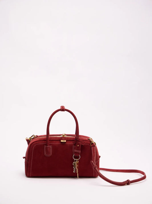 Beersister Cashmere Suede Boston Bag Small