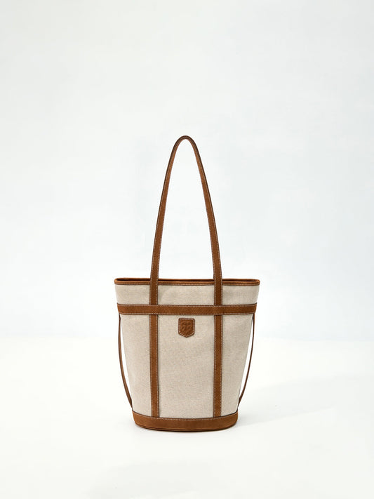 Beersister Medium Leather-Paneled Canvas Tote Bag
