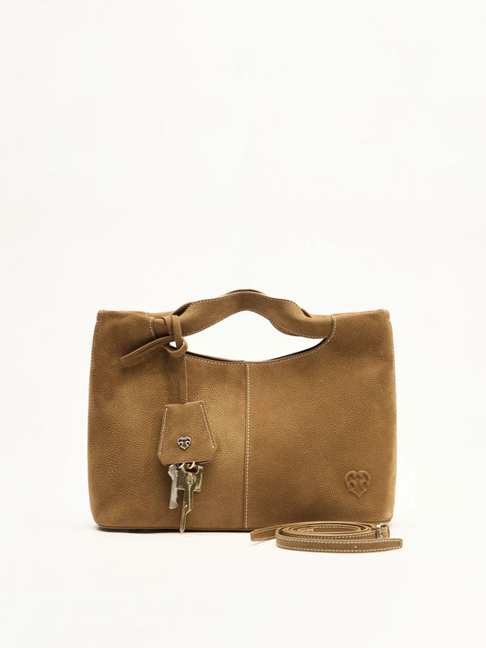 Beersister Boxy Suede Leather Bag with Strap