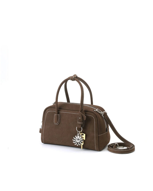 Beersister Small Boston Leather Bag Brown