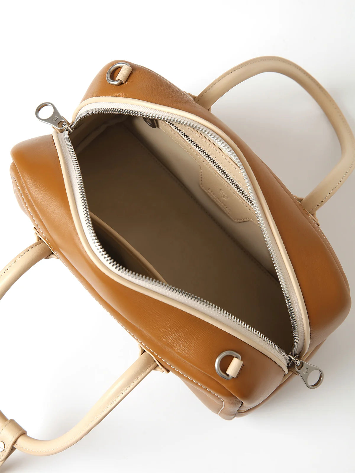 Beersister Two-Tone Sheepskin Boston Bag