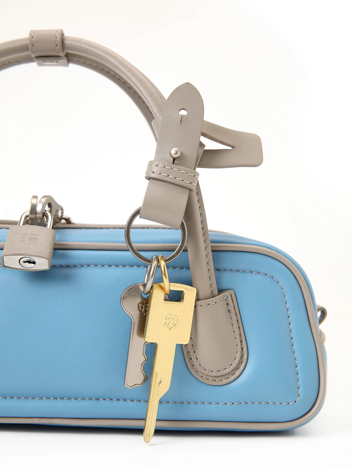Beersister Two-Tone Lambskin Mini Baguette Bag