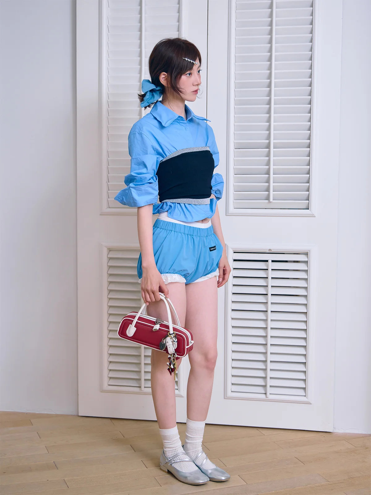 Beersister Two-Tone Lambskin Mini Baguette Bag