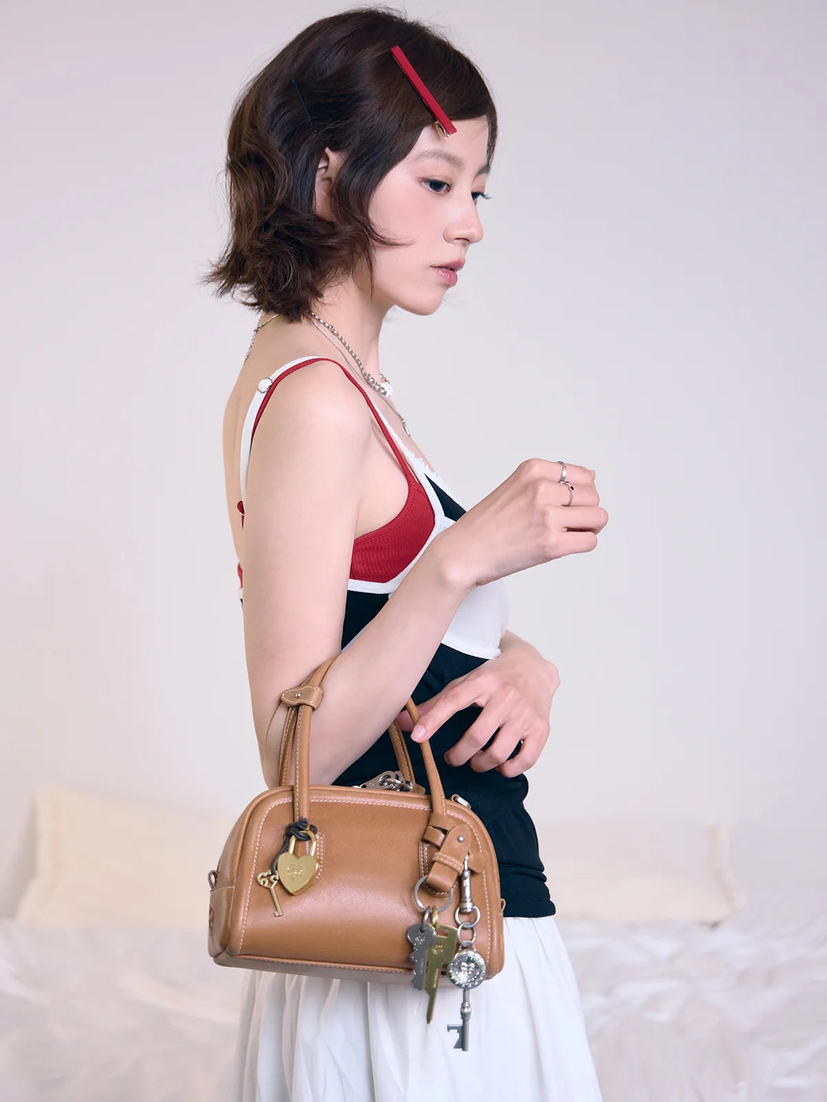 Beersister Waxed Cowhide Mini Boston Bag