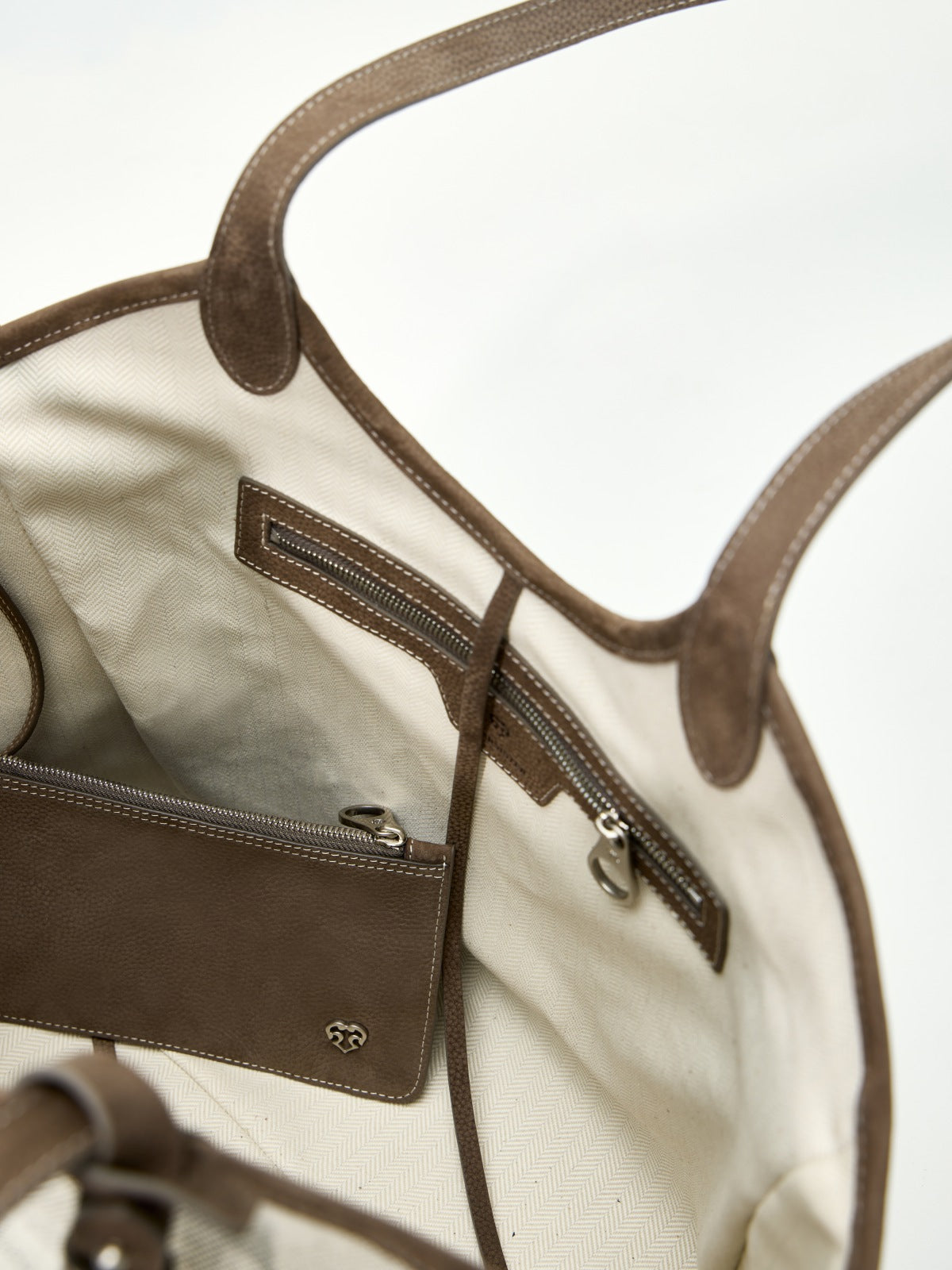 Beersister Large Suede Paneled Canvas Tote Bag