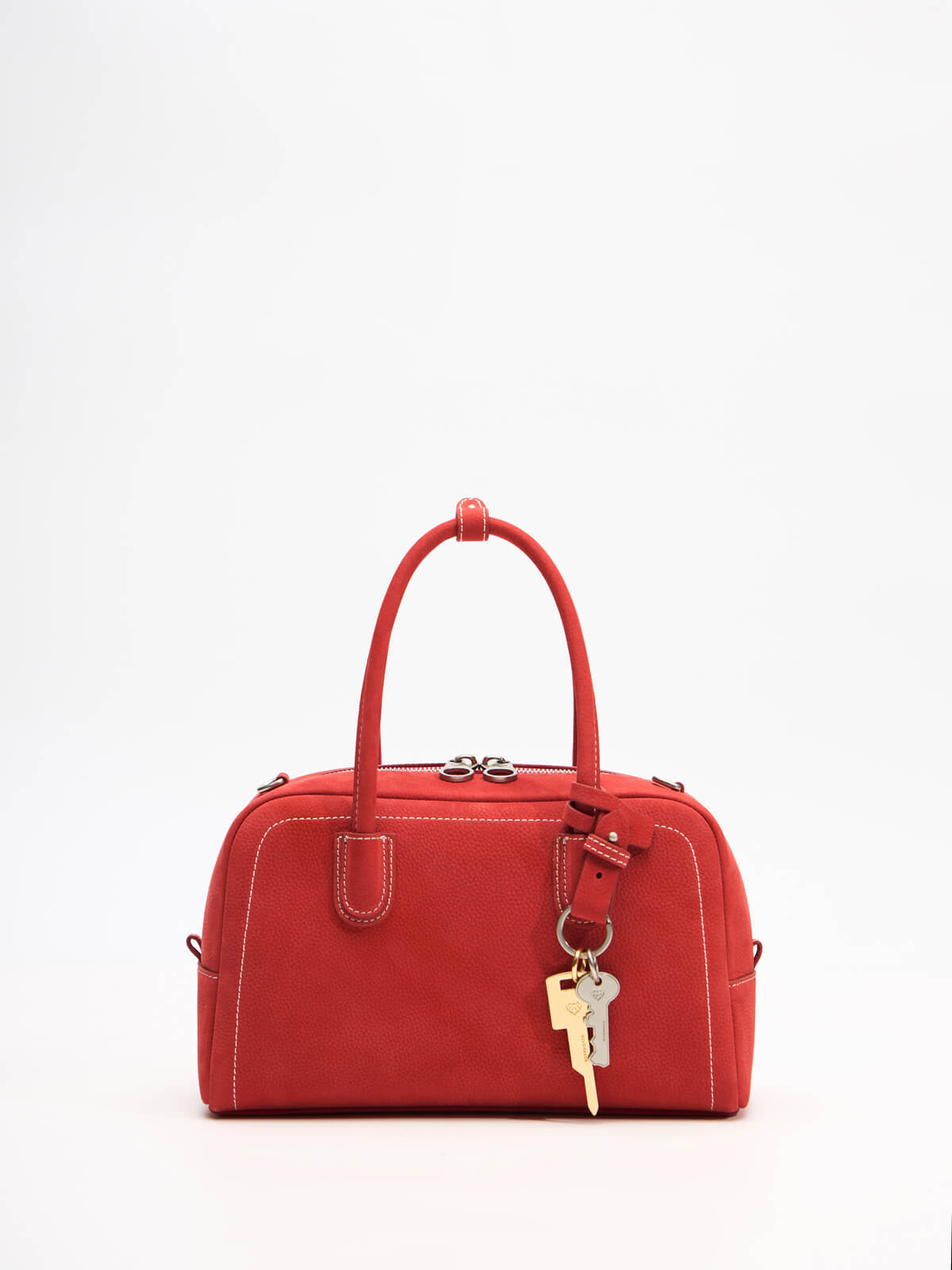 Beersister Small Boston Leather Bag Red