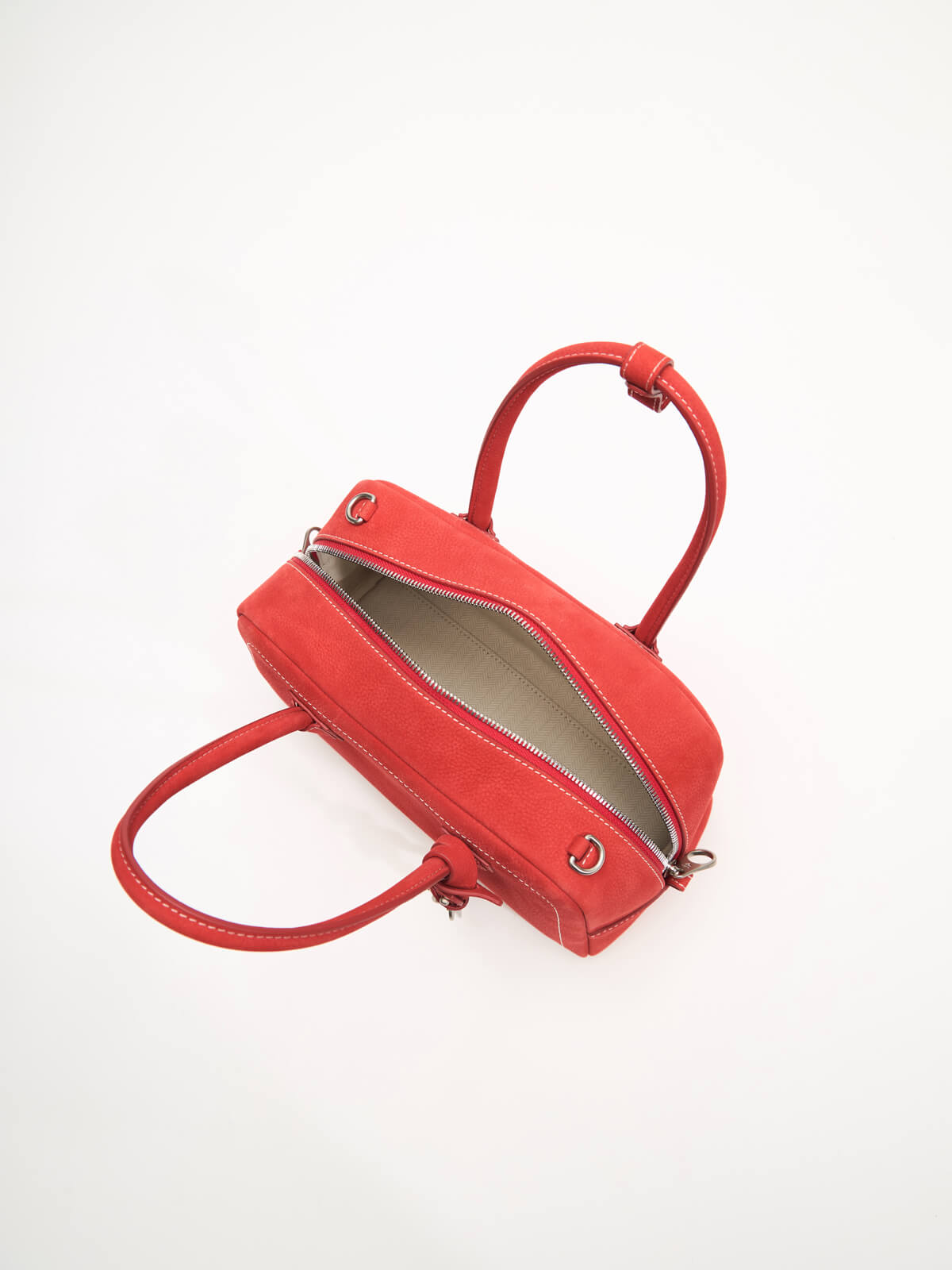 Beersister Small Boston Leather Bag Red