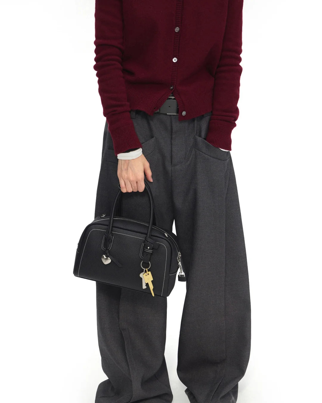 Beersister Pebbled Full-Grain Leather Boston Bag with Matte Finish