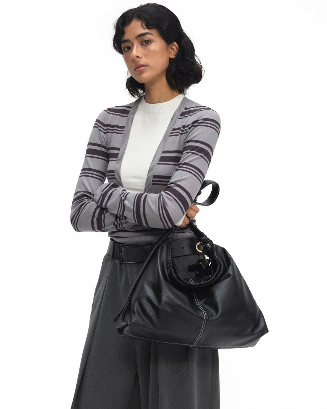 Beersister Thin-Strap Waxed Leather HOBO Bag