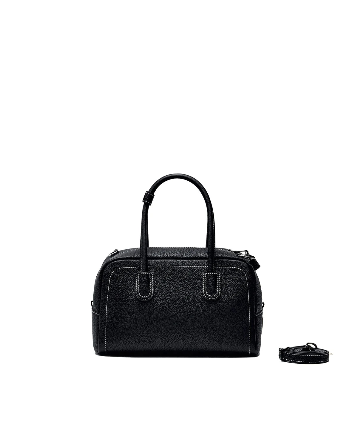 Beersister Pebbled Full-Grain Leather Boston Bag with Matte Finish