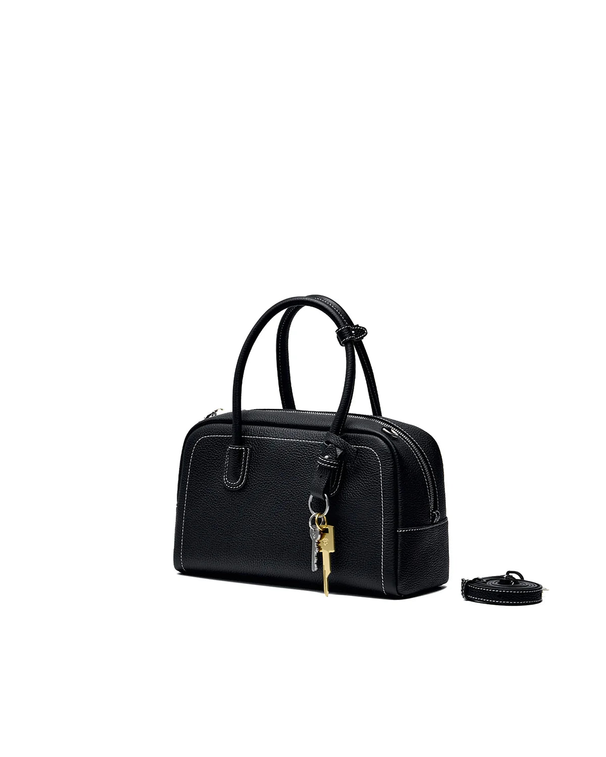 Beersister Pebbled Full-Grain Leather Boston Bag with Matte Finish