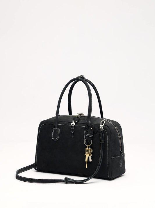 Beersister Boston Leather Bag Large black