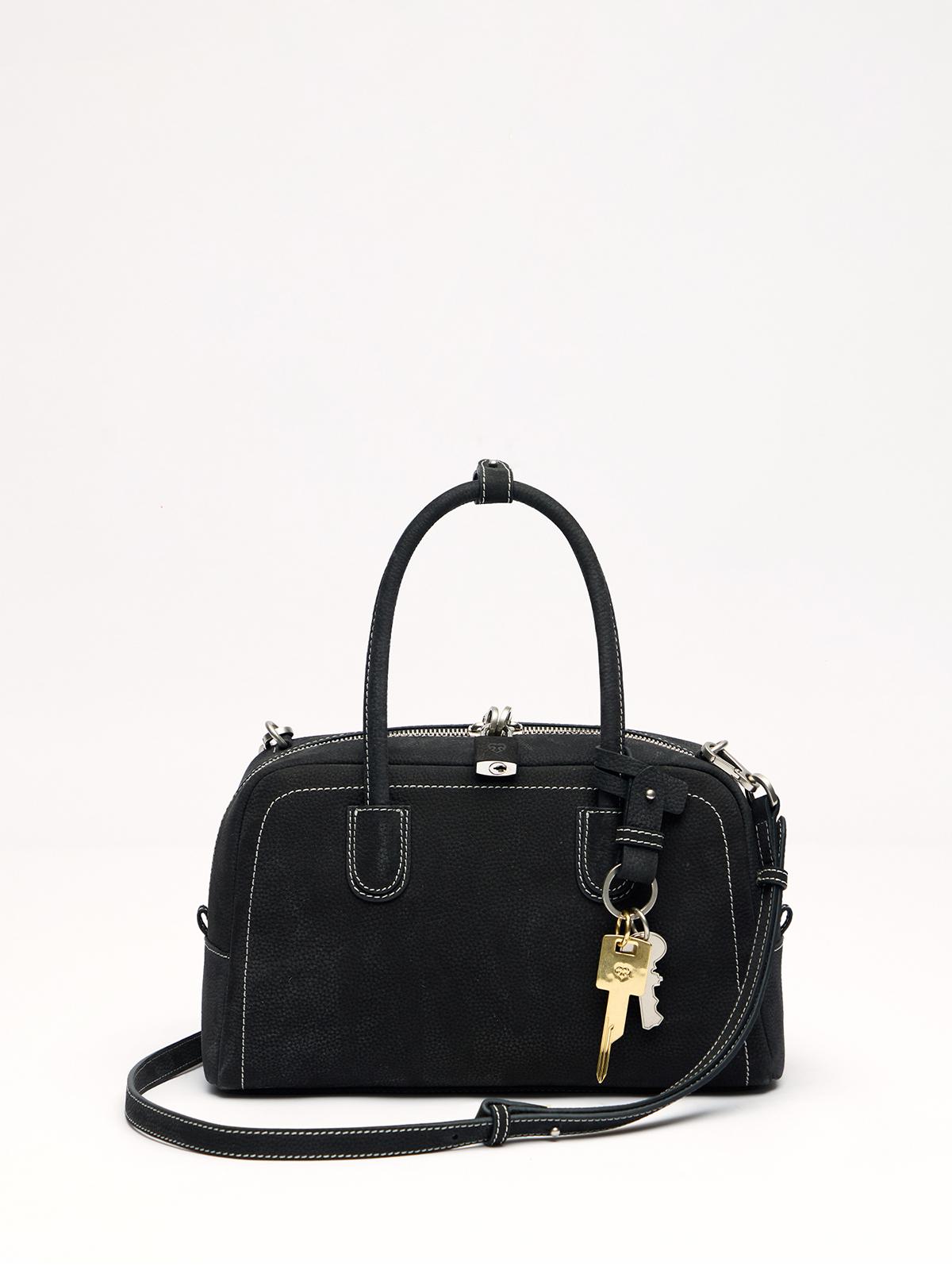 Beersister Boston Leather Bag Small black