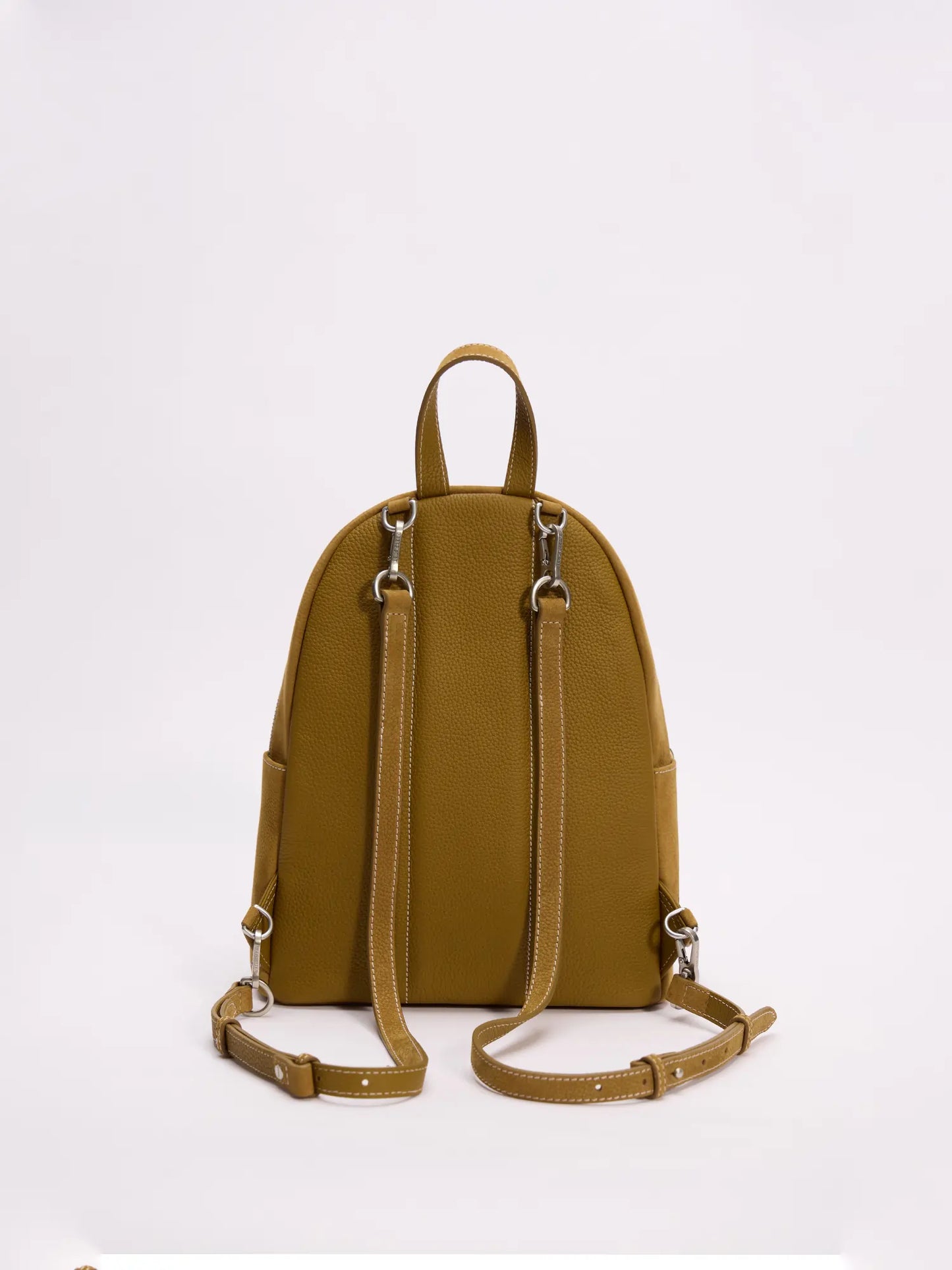 Beersister Brown Suede Pebbled Leather Backpack Back