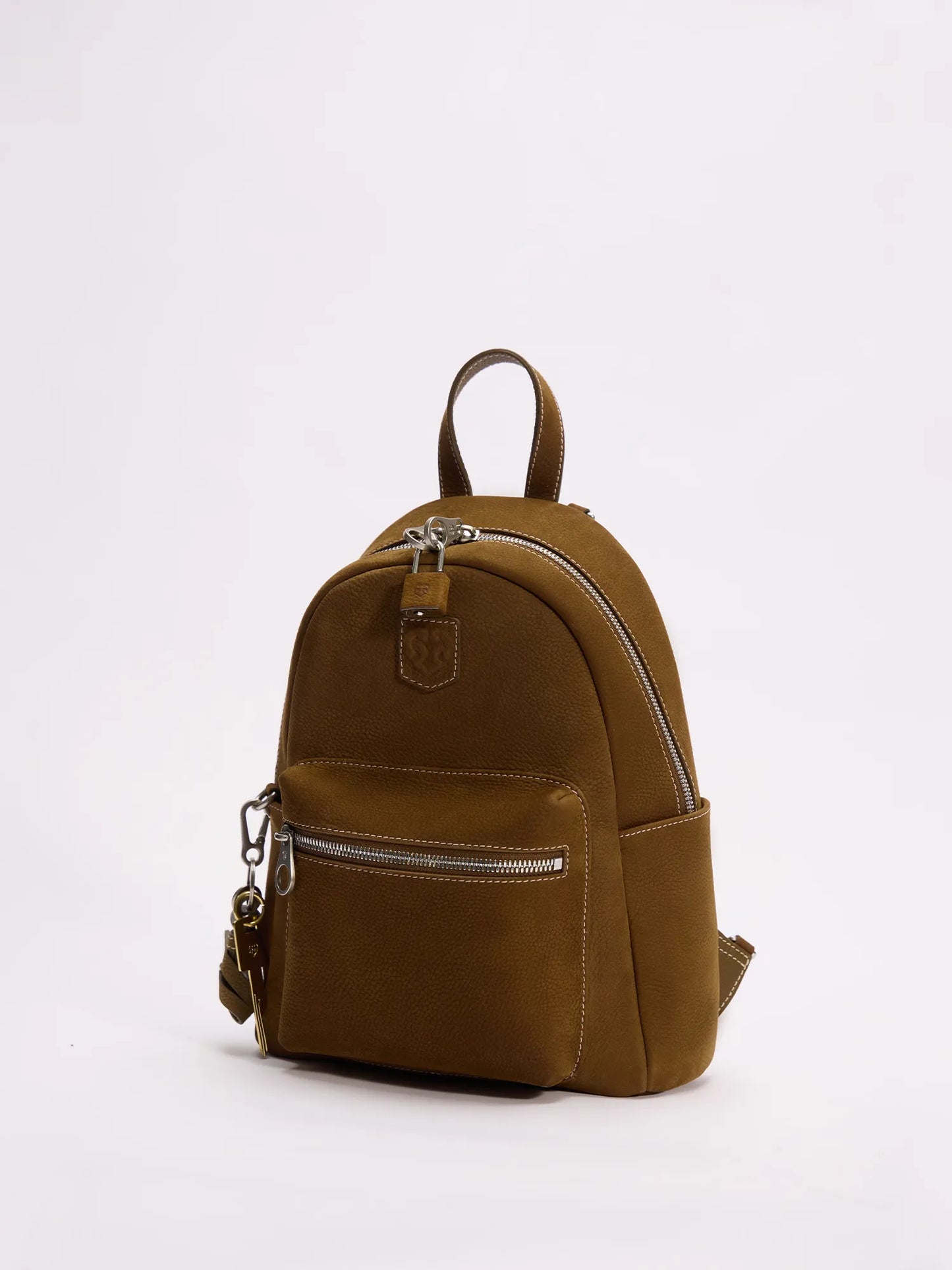 Beersister Suede Pebbled Leather Backpack