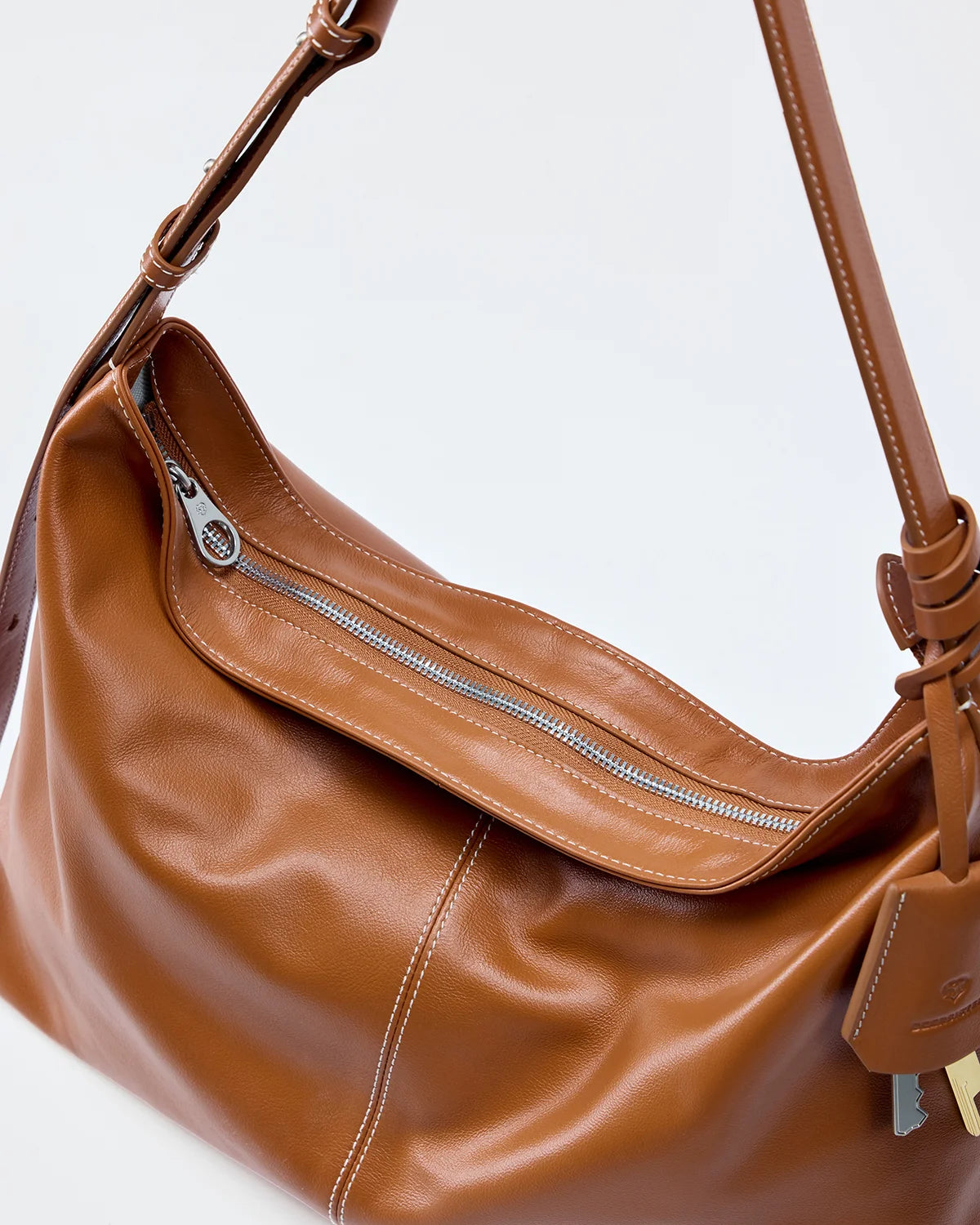 Beersister Thin-Strap Waxed Leather HOBO Bag