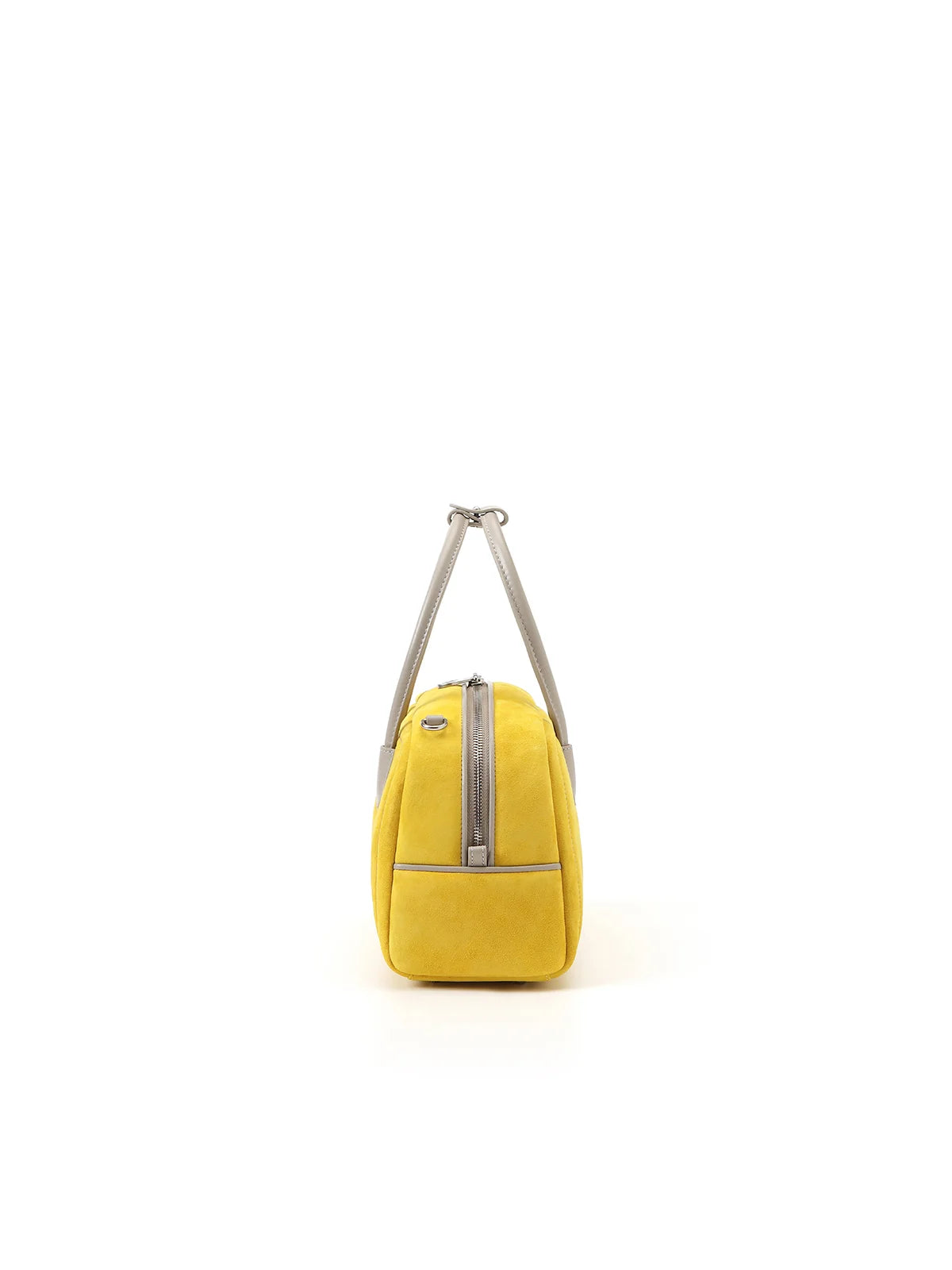 Beersister Sheepskin Suede Two-Tone Boston Bag Yellow