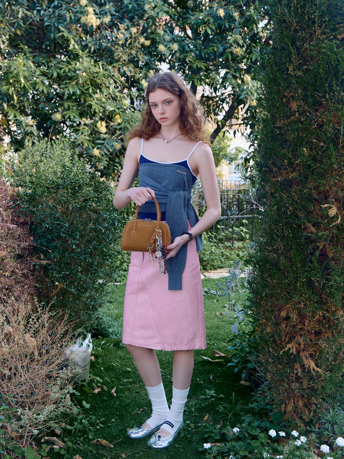 Beersister Suede-finished Cowhide Mini Boston Bag
