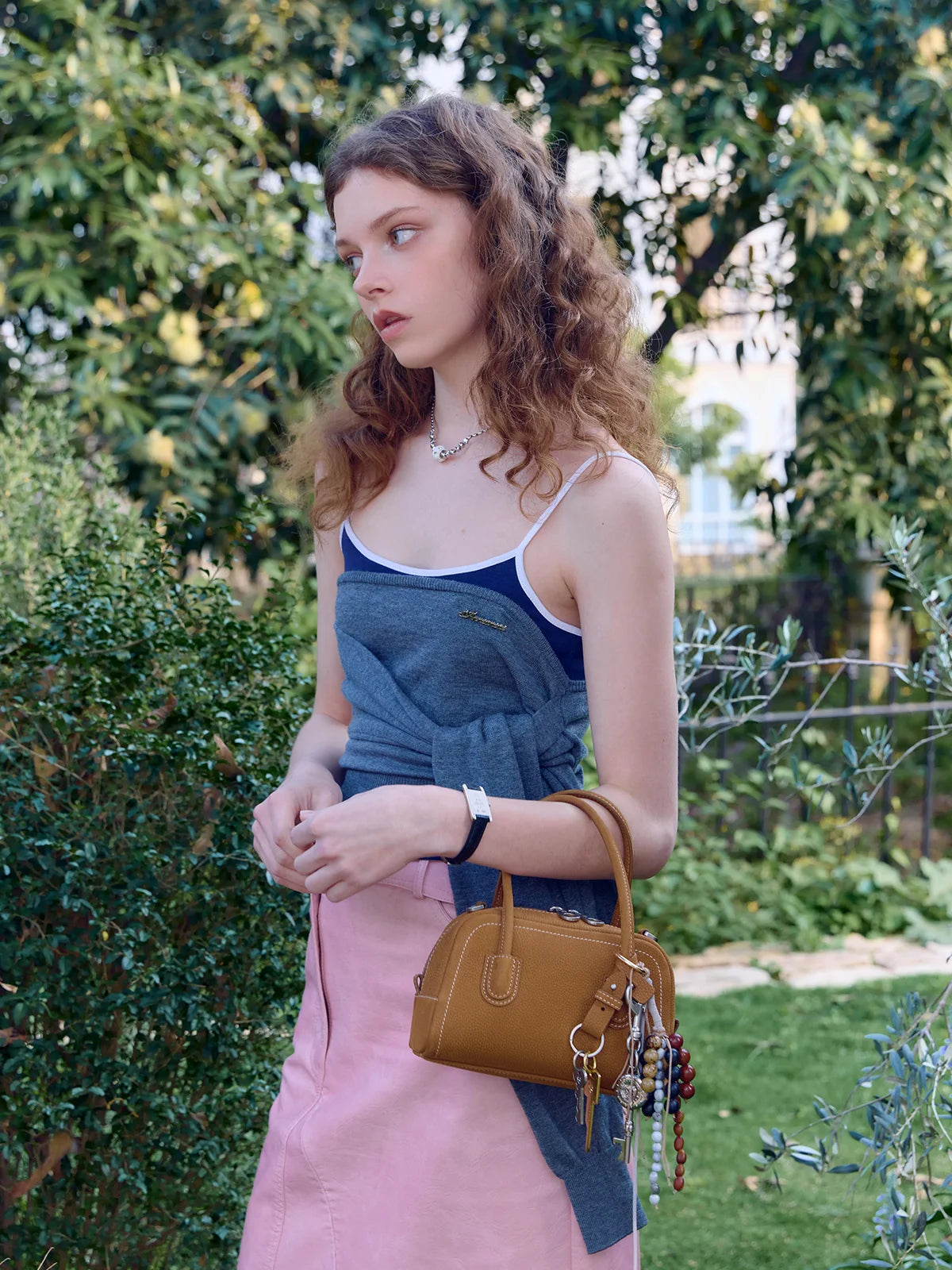 Beersister Suede-finished Cowhide Mini Boston Bag