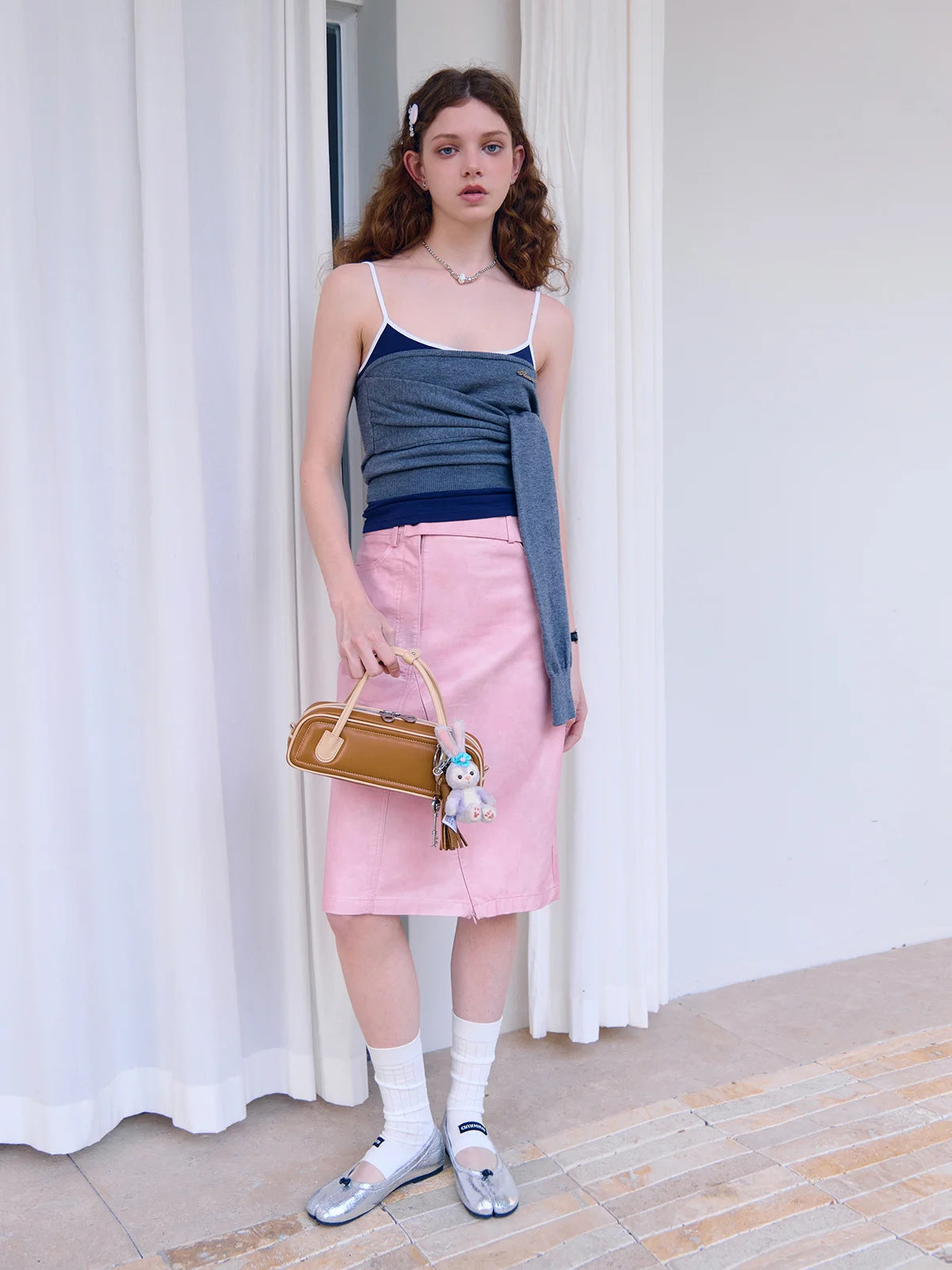 Beersister Two-Tone Lambskin Mini Baguette Bag