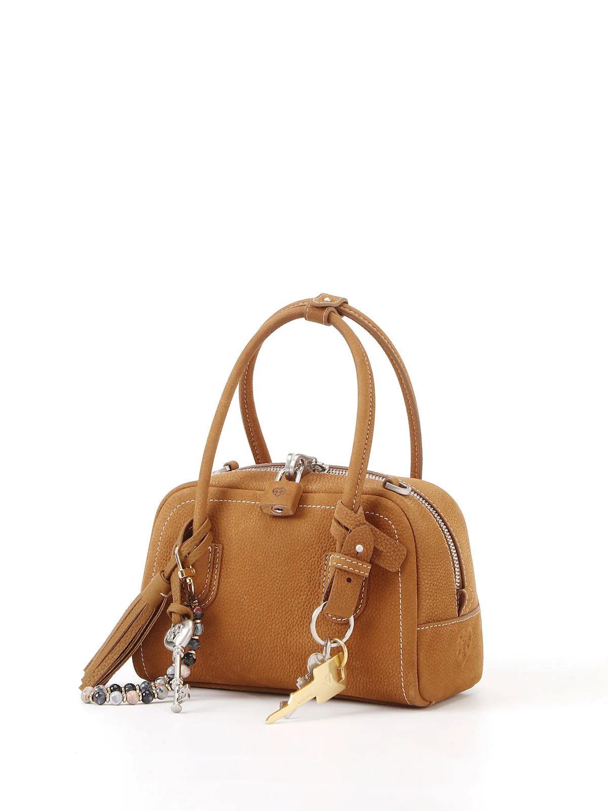Beersister Suede-finished Cowhide Mini Boston Bag