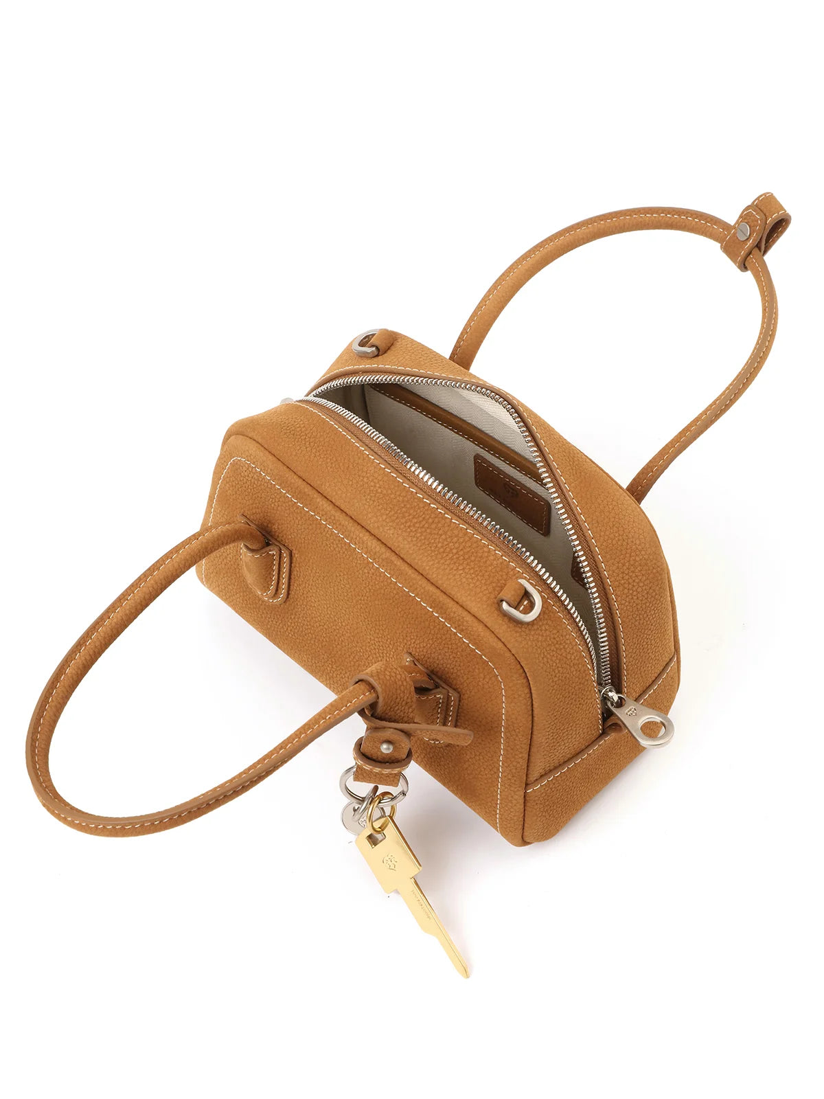 Beersister Suede-finished Cowhide Mini Boston Bag