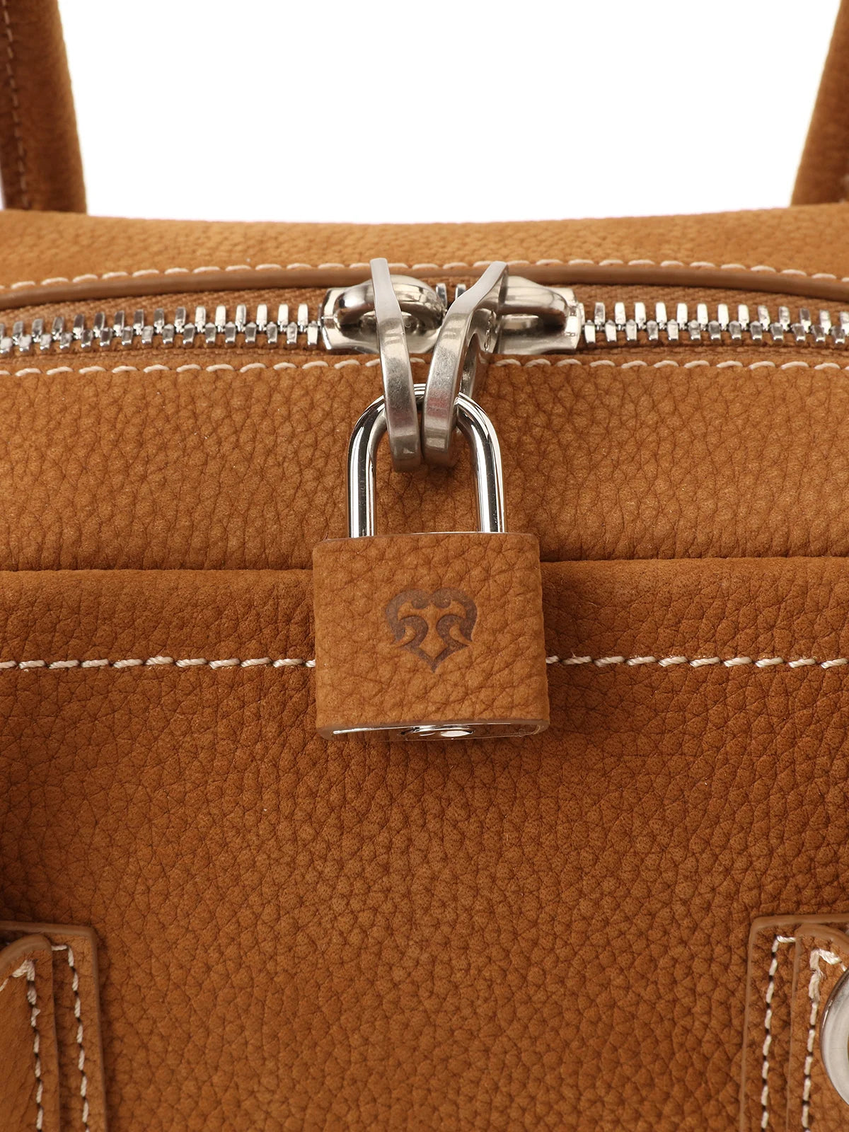 Beersister Suede-finished Cowhide Mini Boston Bag