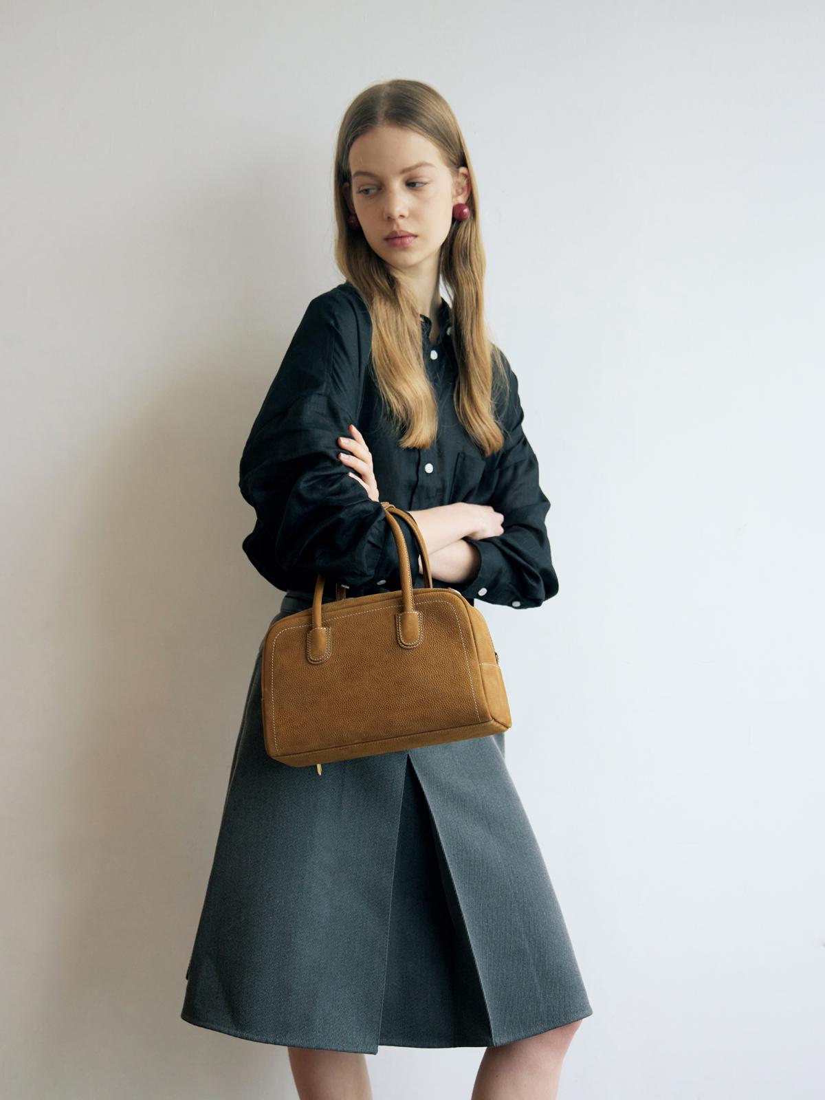 Beersister Boston Leather Bag Small brown