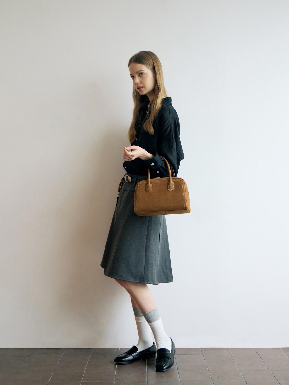 Beersister Boston Leather Bag Small brown