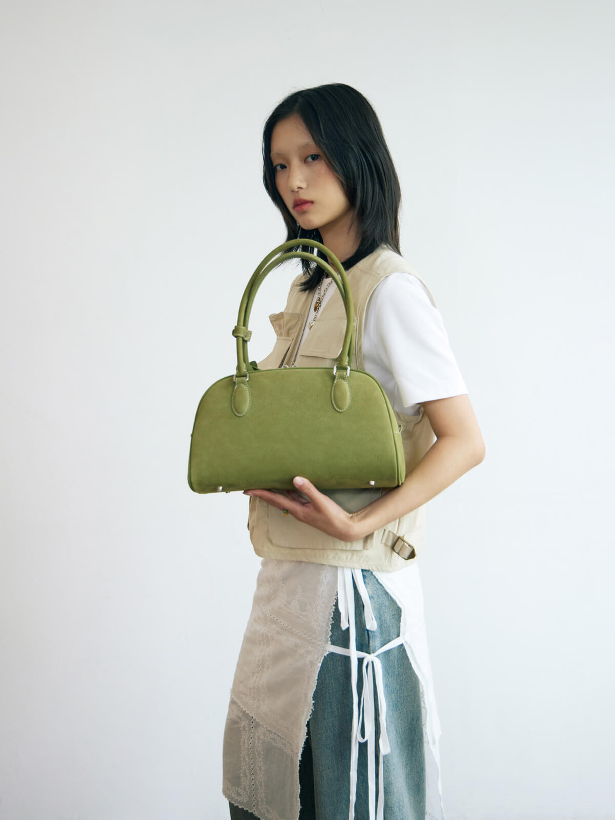 Beersister Bowling Leather Bag Small green