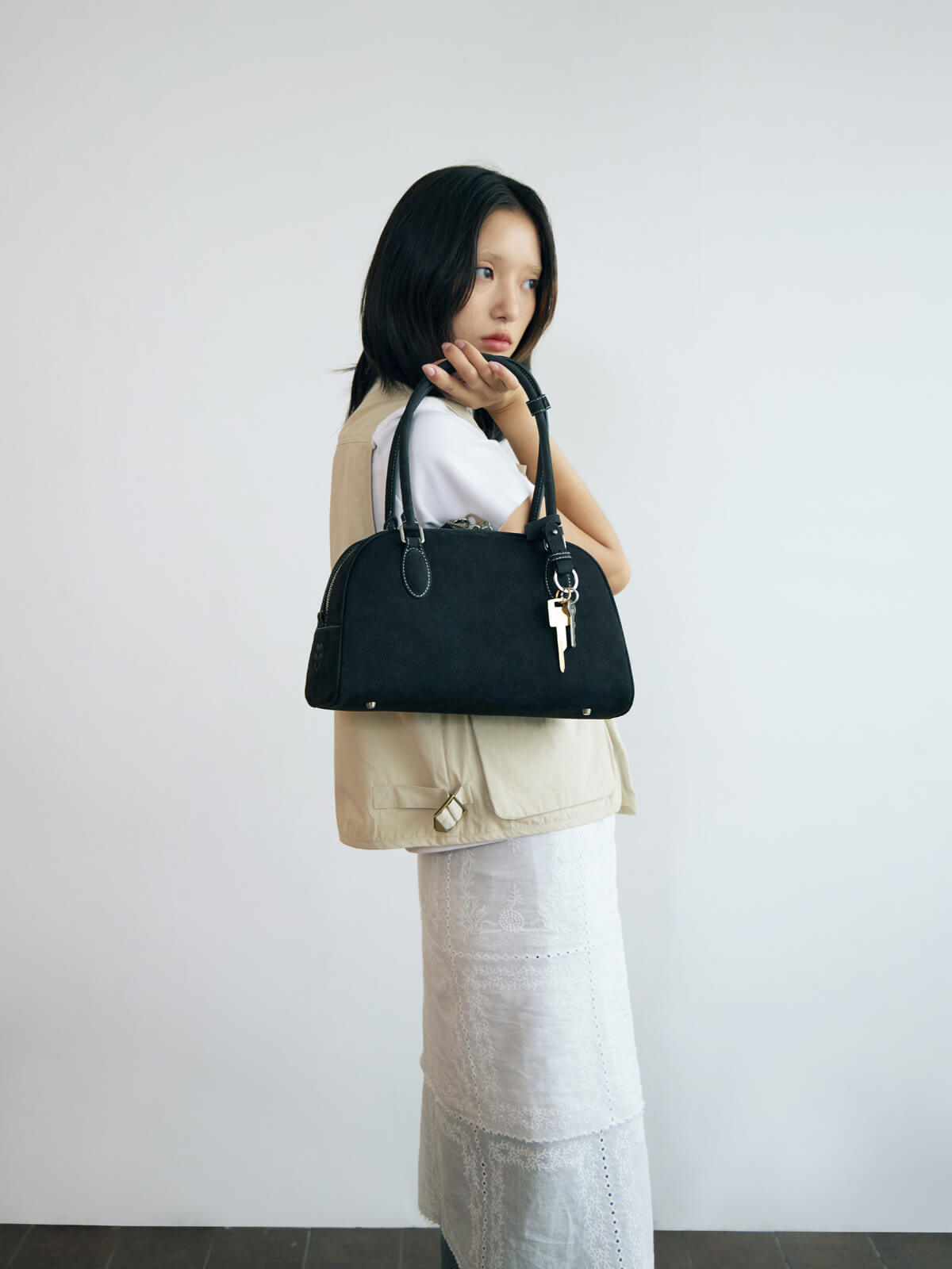 Beersister Bowling Leather Bag Small black