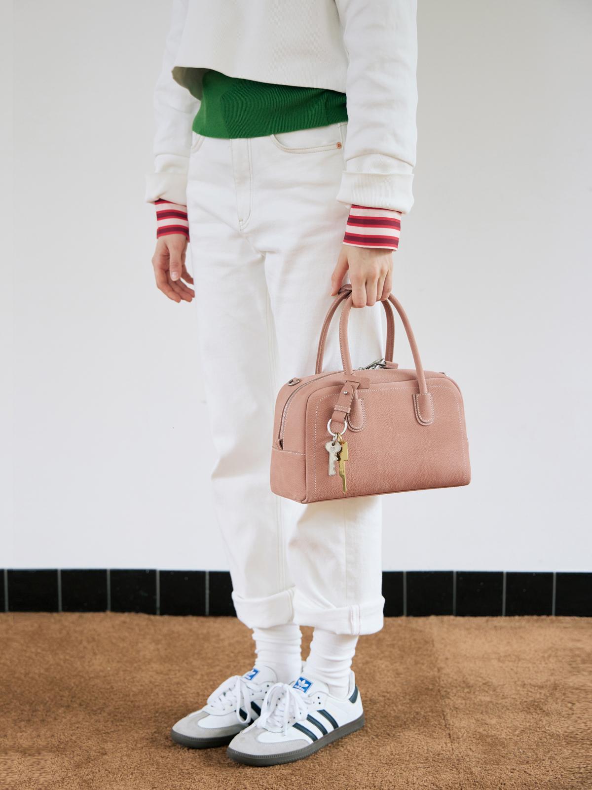 Beersister Boston Leather Bag Small pink