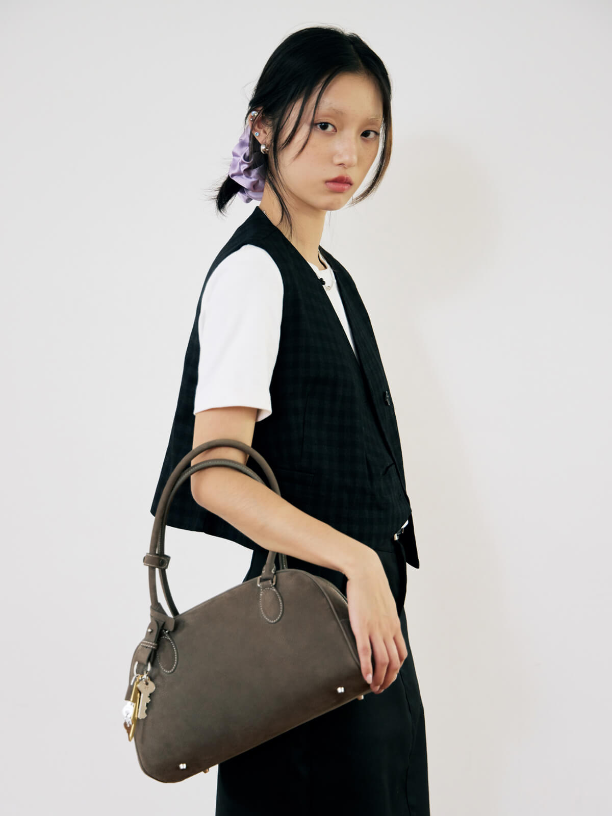 Beersister Bowling Leather Bag Small grey