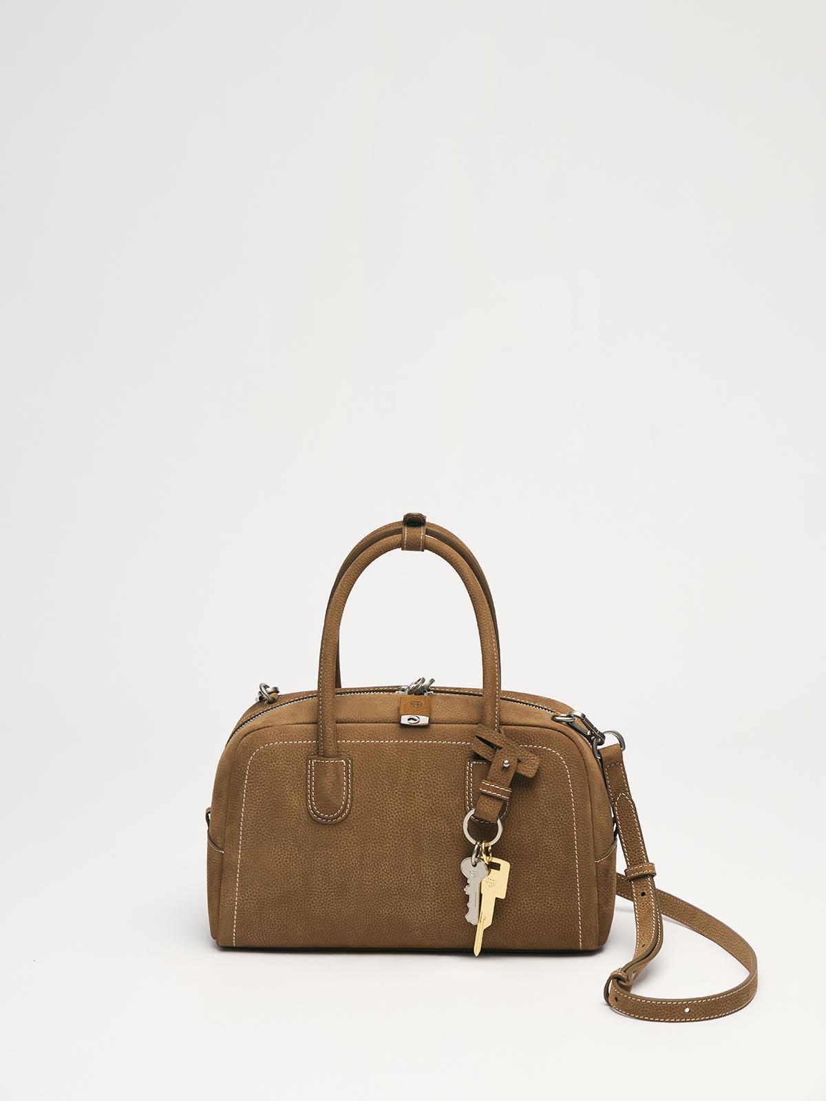 Beersister Boston Leather Bag Small khaki