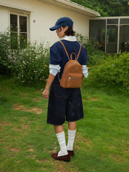 Beersister Suede Pebbled Leather Backpack