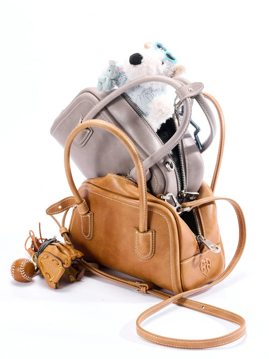 Beersister Waxed Cowhide Mini Boston Bag