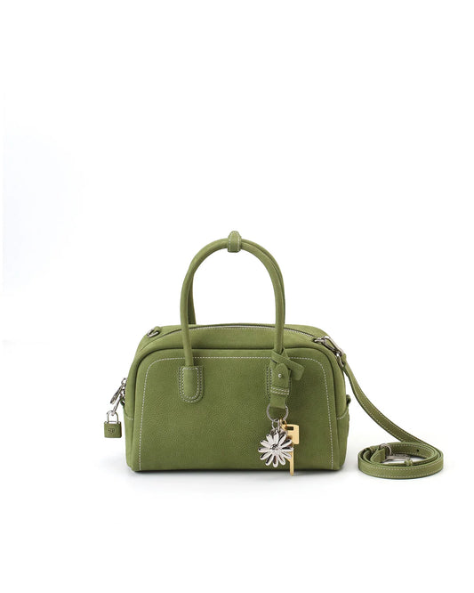 Beersister Small Boston Leather Bag Green