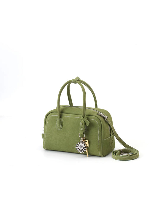 Beersister Small Boston Leather Bag Green