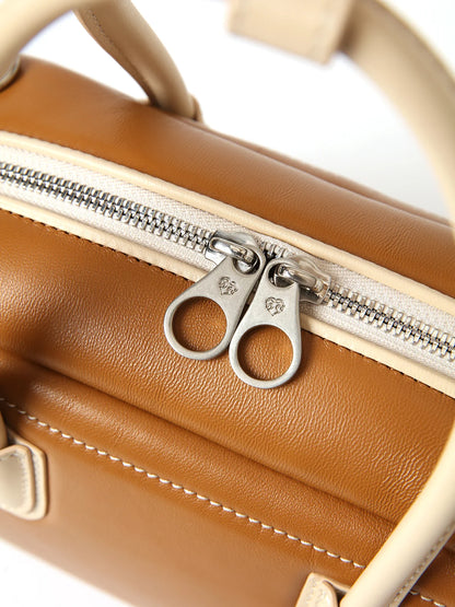 Beersister Two-Tone Sheepskin Boston Bag