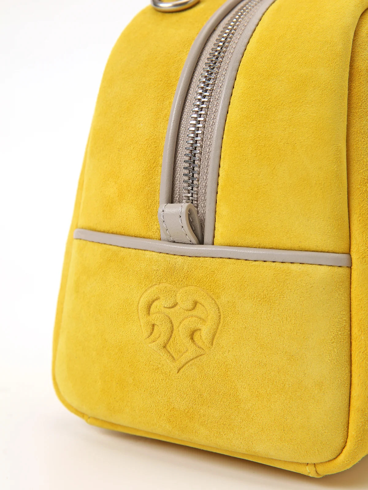 Beersister Sheepskin Suede Two-Tone Boston Bag Yellow