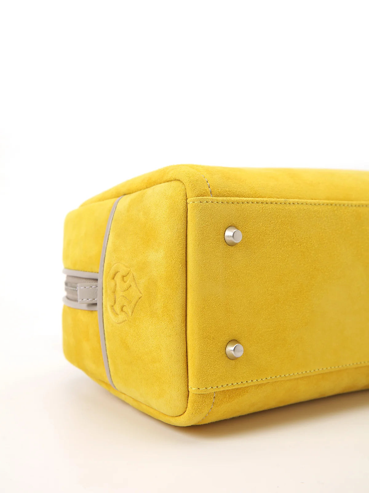 Beersister Sheepskin Suede Two-Tone Boston Bag Yellow
