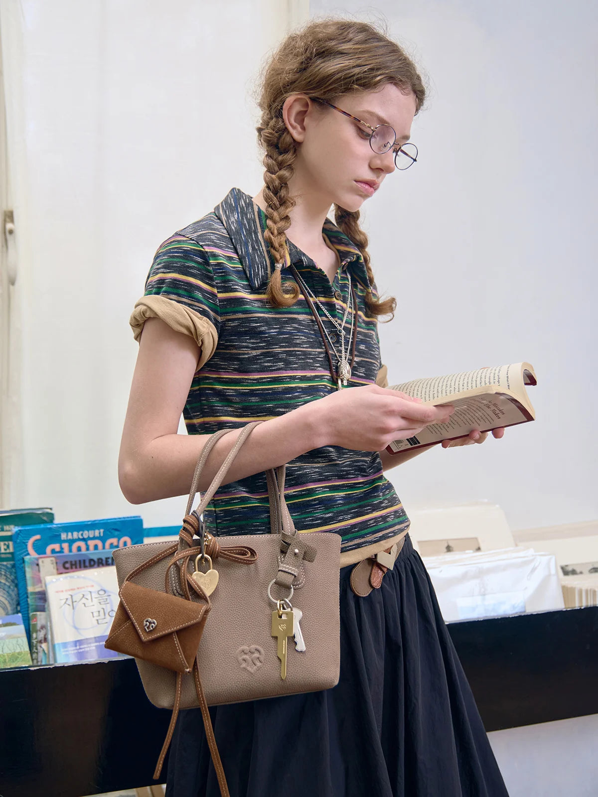 Beersister Small Suede Leather Tote Bag