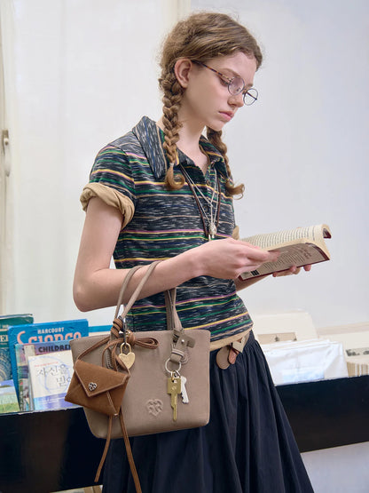 Beersister Small Suede Leather Tote Bag