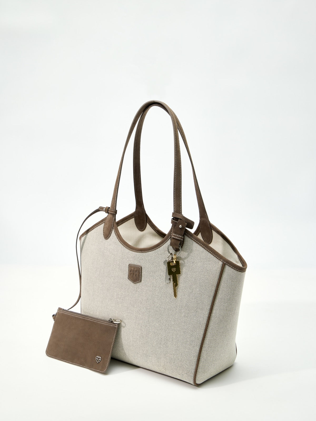 Beersister Large Suede Paneled Canvas Tote Bag