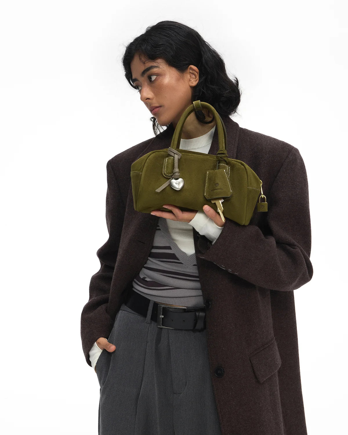 Beersister Soft Lambskin Suede Boston Bag