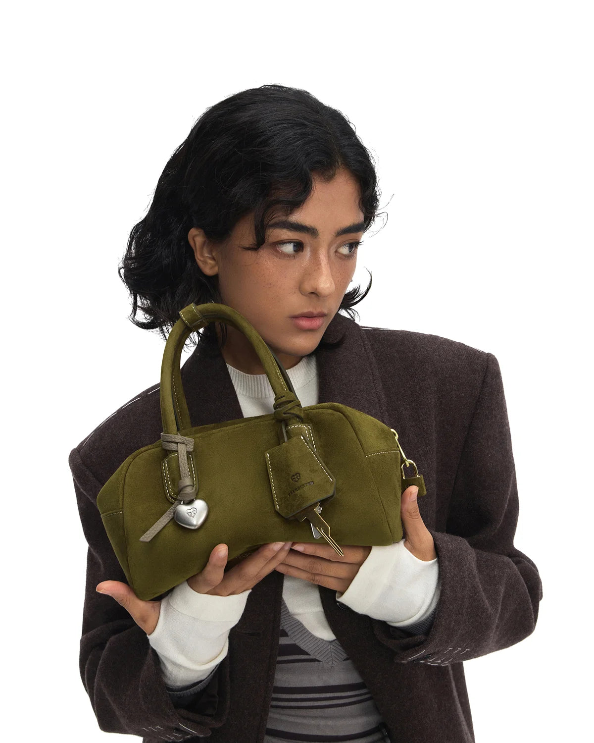 Beersister Soft Lambskin Suede Boston Bag