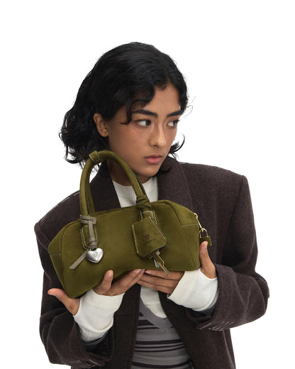 Beersister Soft Lambskin Suede Boston Bag