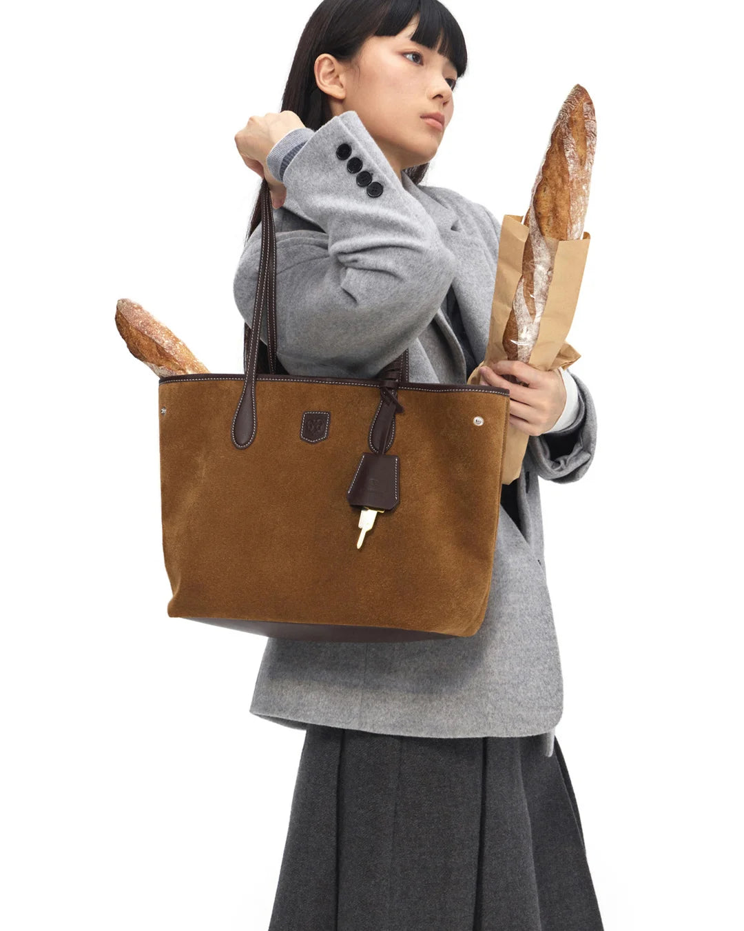 Beersister Suede Cowhide Foldable Tote Bag