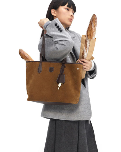 Beersister Suede Cowhide Foldable Tote Bag